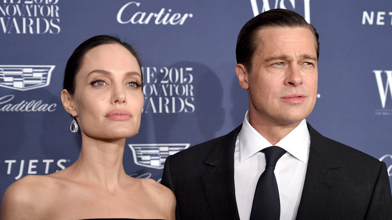 Angelina Jolie Brad Pitt stoic