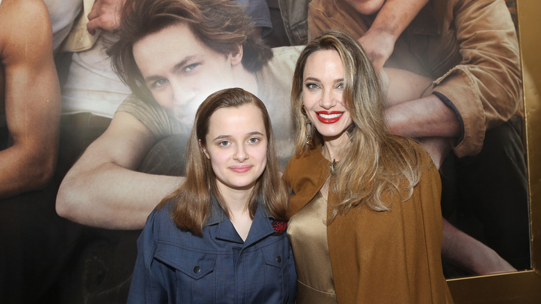 Angelina Jolie and Vivienne Jolie-Pitt smiling