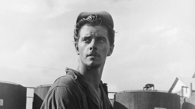 Peter Brown as Bullseye in a scene from the film 'Merrill's Marauders', 1962.