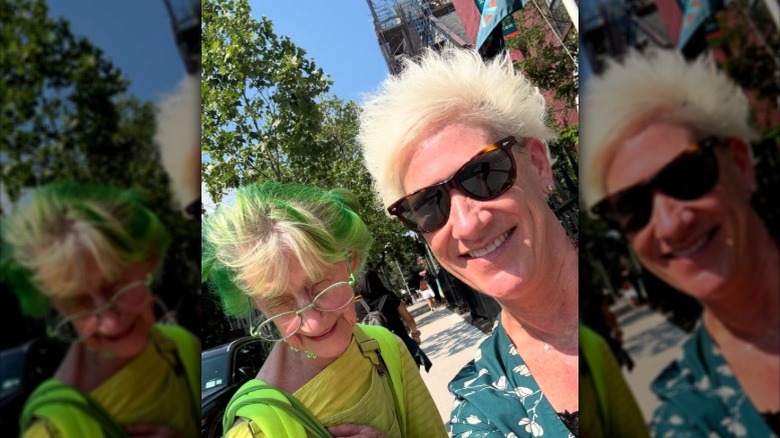 Anne Burrell smiling with the Green Lady of Brooklyn