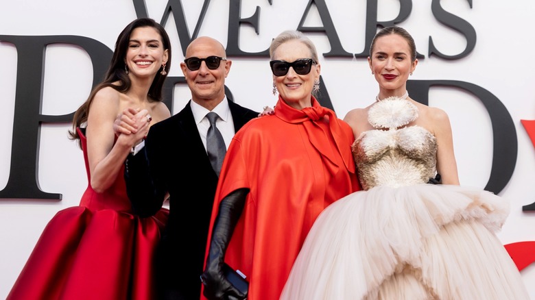 Anne Hathaway, Stanley Tucci, Meryl Streep, and Emily Blunt attend the premiere of "The Devil Wears Prada 2"