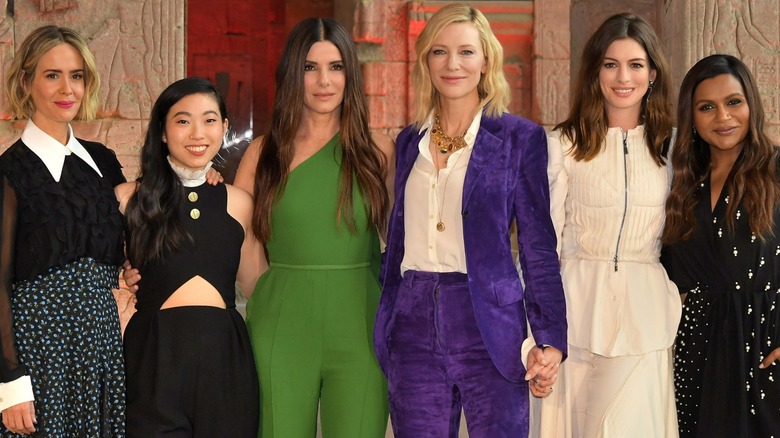 Anne Hathaway and the star-studded cast of the comedy caper "Ocean's 8" attend its premiere