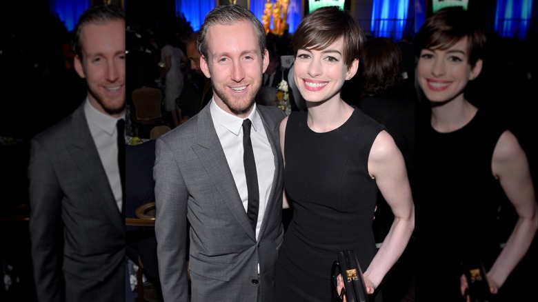 Adam Shulman & Anne Hathaway attend an Academy Award luncheon in 2013