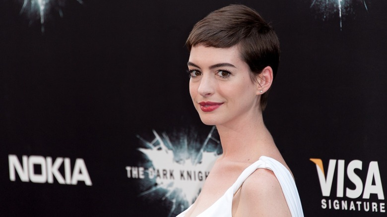 Anne Hathaway at the premiere of "The Dark Knight Rises"