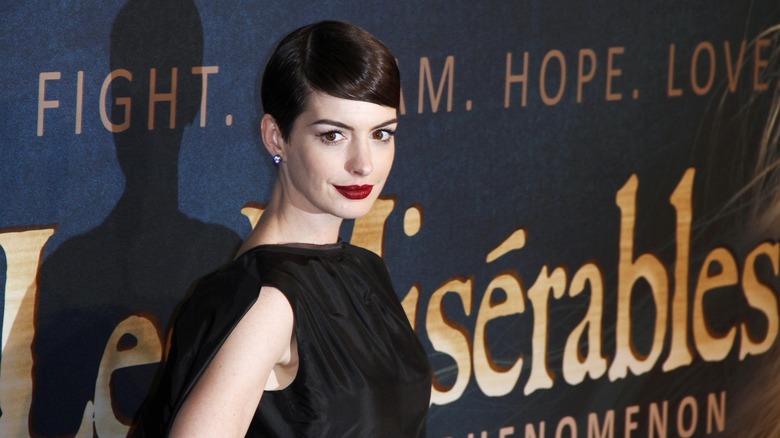 Anne Hathaway at a screening of "Les Misérables"