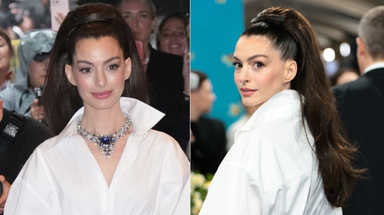 Anne Hathaway shows off her 2025 hairstyle at the Met