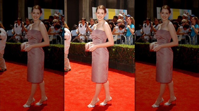 Anne Hathaway on the red carpet for the Princess Diaries premiere after-party