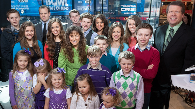 Duggar family on set