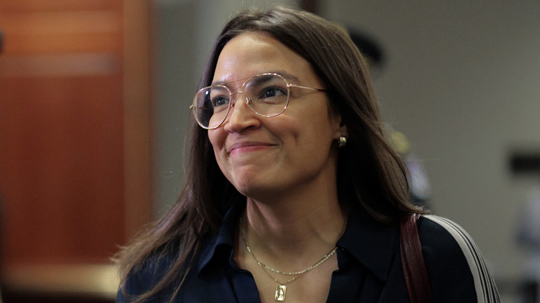 AOC looking mischieveous