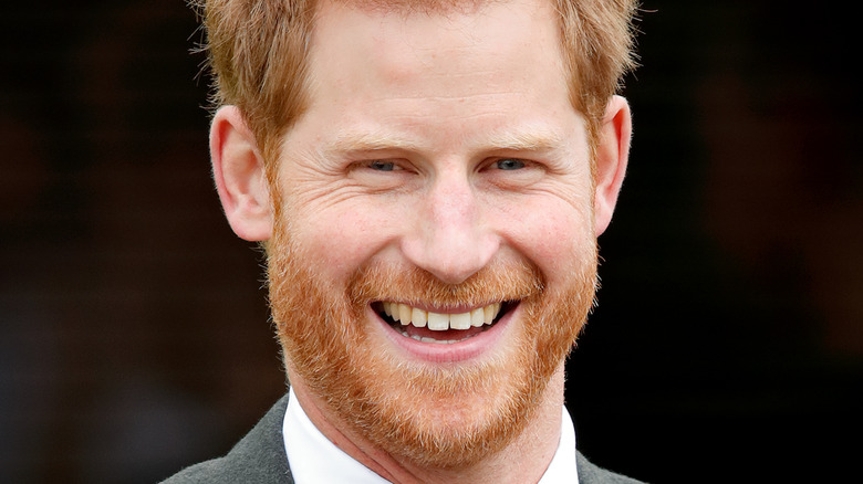 Prince Harry smiles for the camera. 