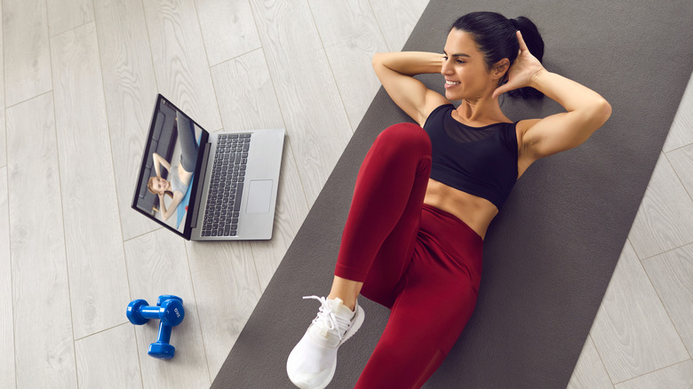 Woman doing ab workout