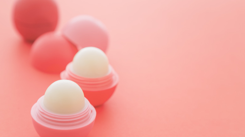 eos lip balm on table