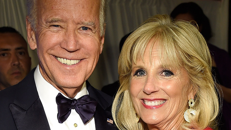 Joe and Jill Biden pose for a photo. 