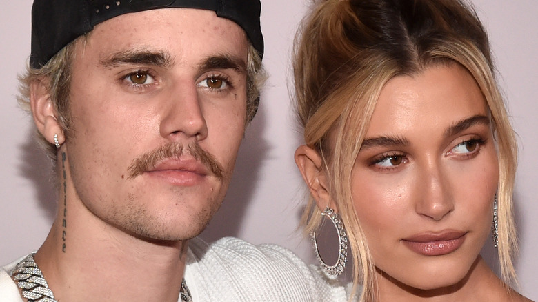 Justin Bieber and wife Hailey at an event. 