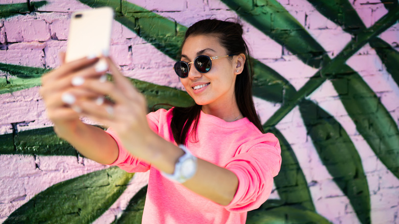 A person taking a selfie