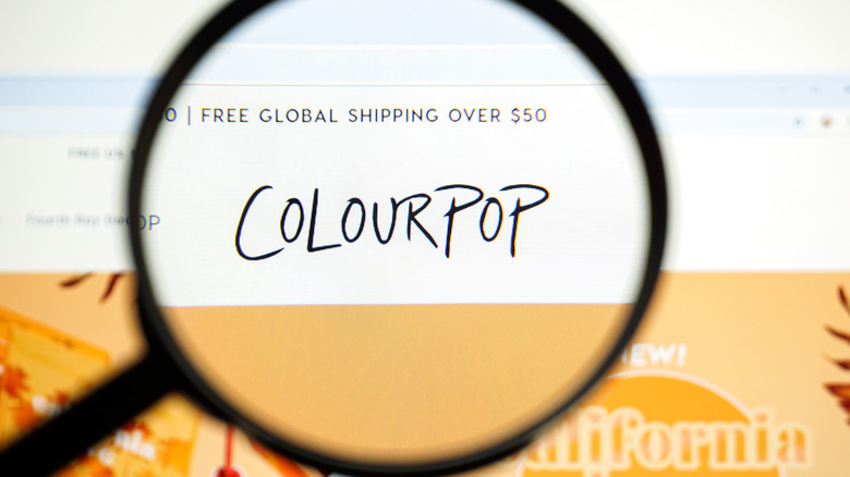 Homepage of the official page of ColourPop