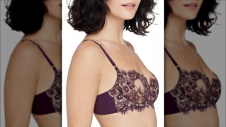 model posing in Skarlett Blue bra 