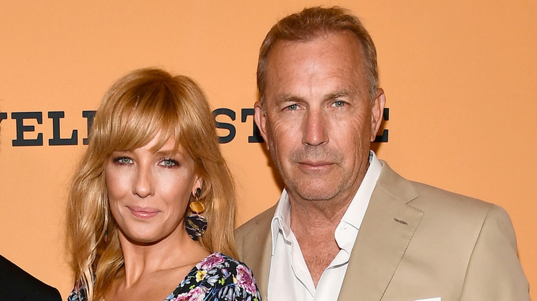 Kelly Reilly and Kevin Costner at the Yellowstone red carpet event in 2018