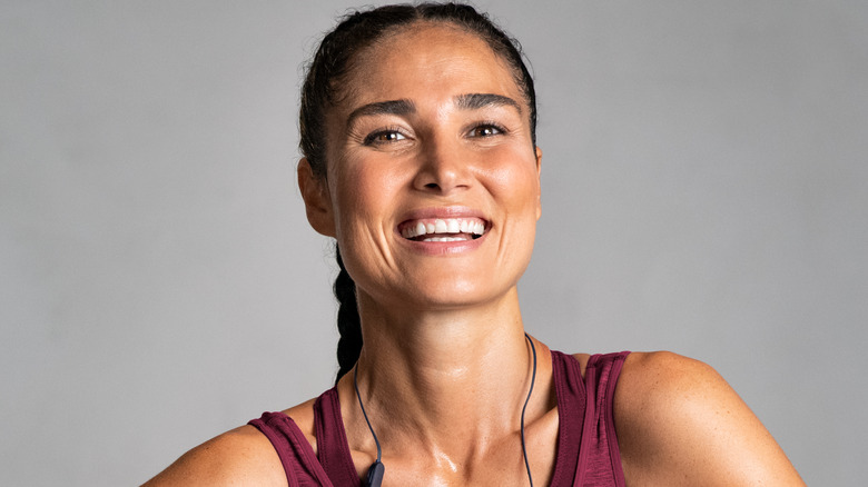 Woman smiling after workout