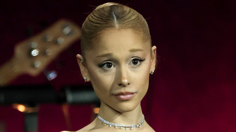 Ariana Grande looking wide eyed