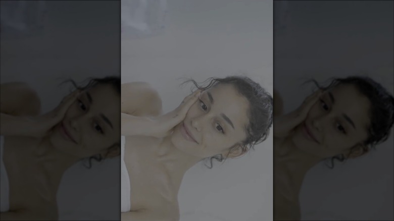 Ariana Grande in a beauty commercial