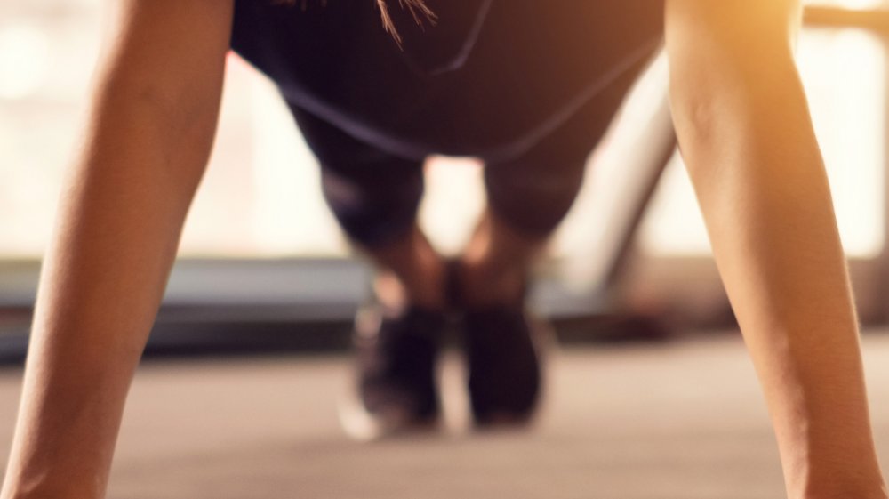 Woman performing pushup