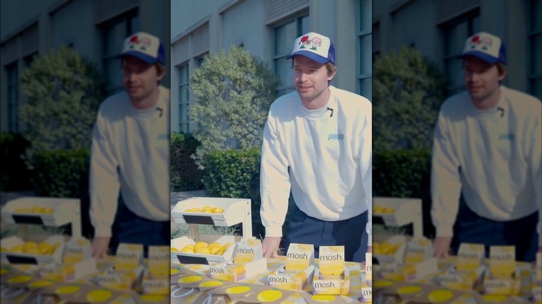 Patrick Schwarzenegger promoting MOSH bars