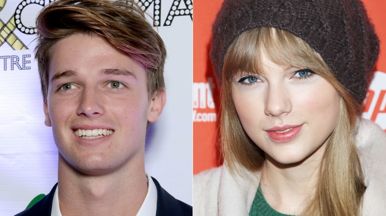 Split images of Patrick Schwarzenegger and Taylor Swift, both from 2012.