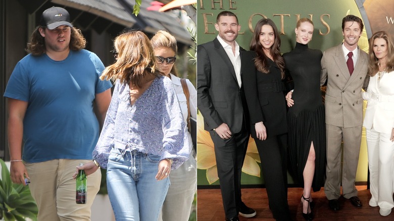 Side-by-side photos of Christopher Schwarzenegger with his family