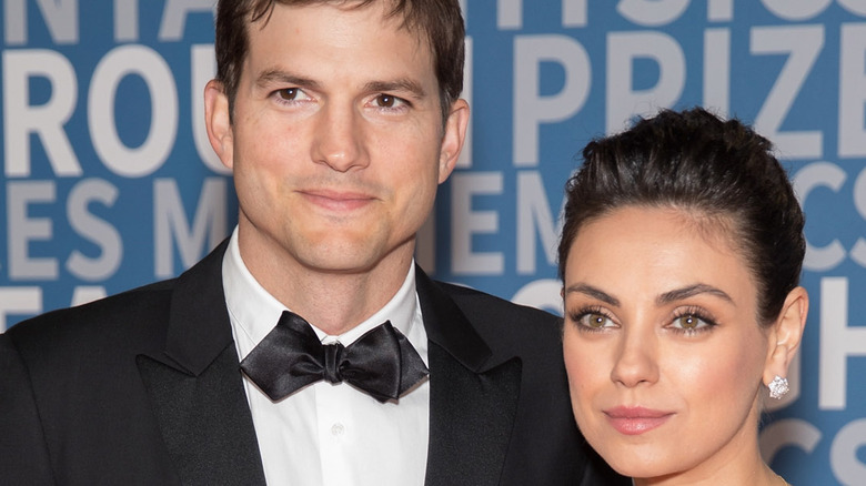 Mila Kunis and Ashton Kutcher close-up