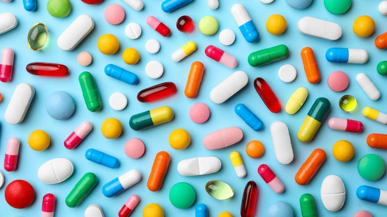 Various colorful pills
