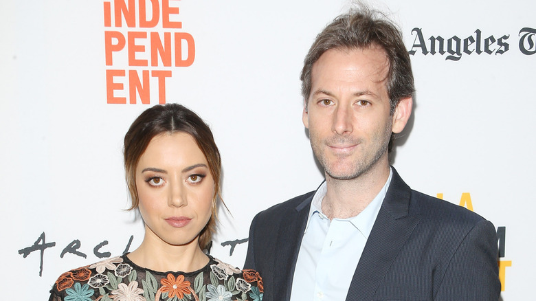 Married couple Aubrey Plaza and Jeff Baena attend a premiere together
