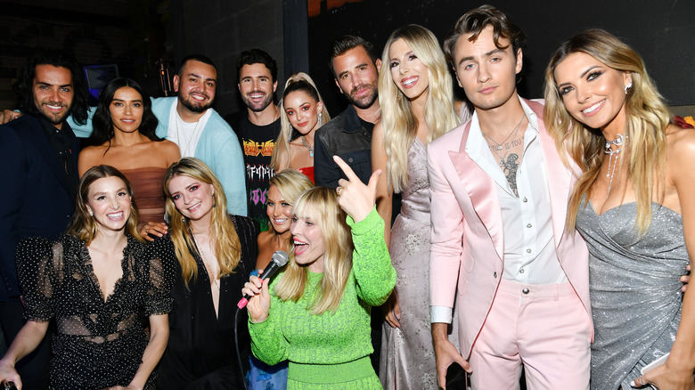 The cast of The Hills: New Beginnings smiling