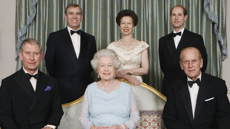 Queen Elizabeth and Prince Philip with their children.