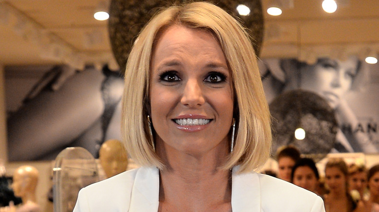 Britney Spears with awkward smile