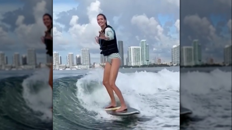 Ivanka Trump surfing