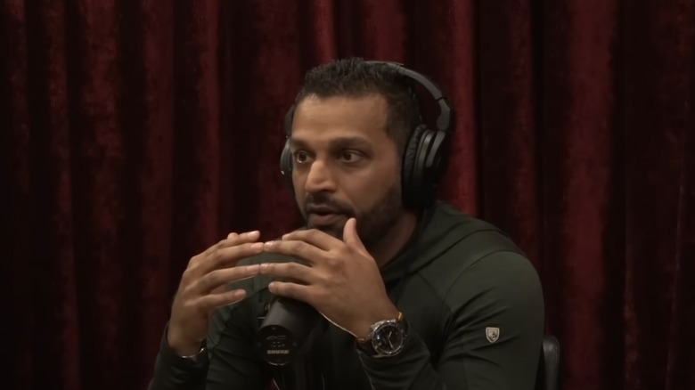 Kash Patel being interviewed on Joe Rogan's podcast