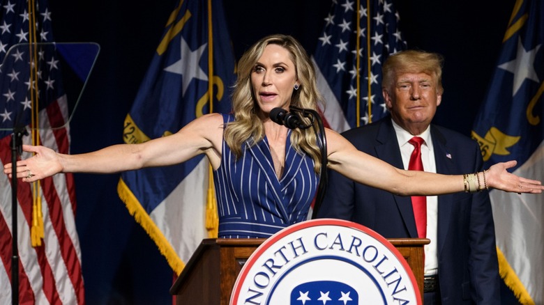 Lara Trump speaking on stage