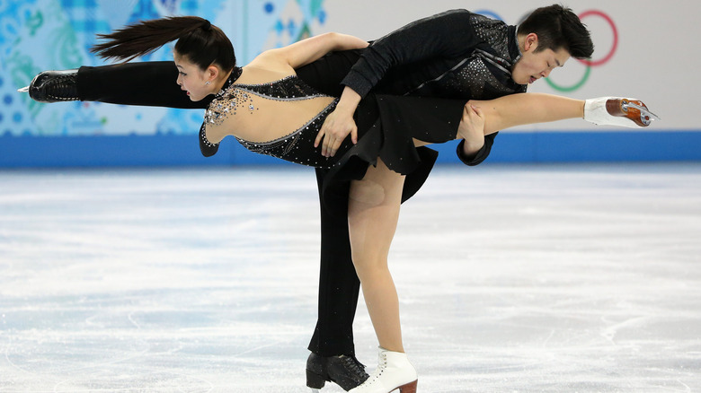 Alex and Maia Shibutani skating at Sochi Olympics in 2014
