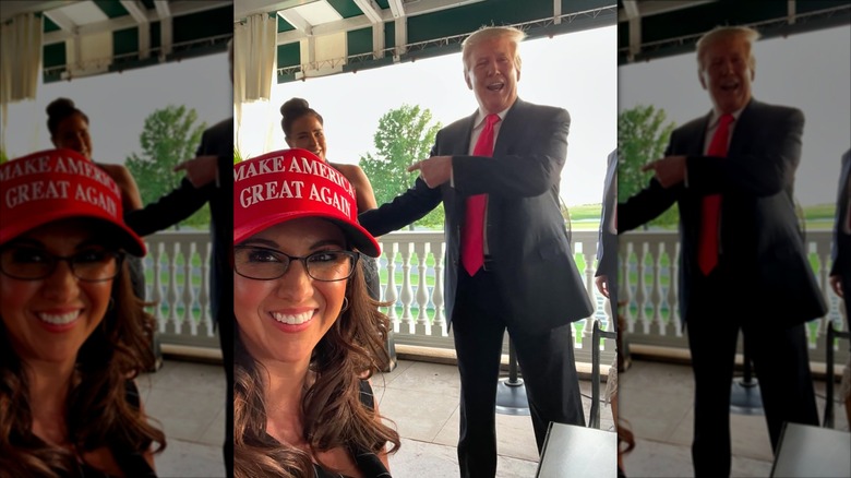 Lauren Boebert takes a selfie with Donald Trump
