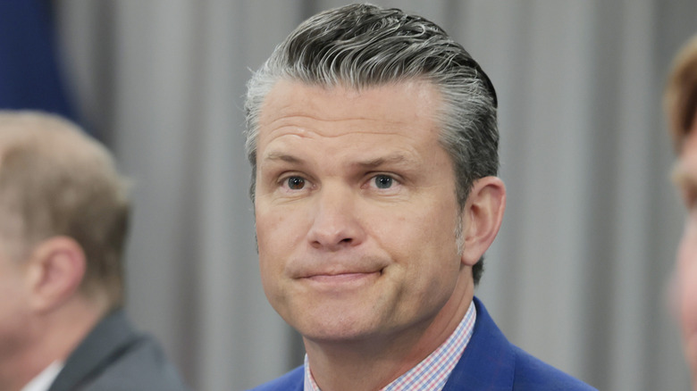 Pete Hegseth makes a weird face