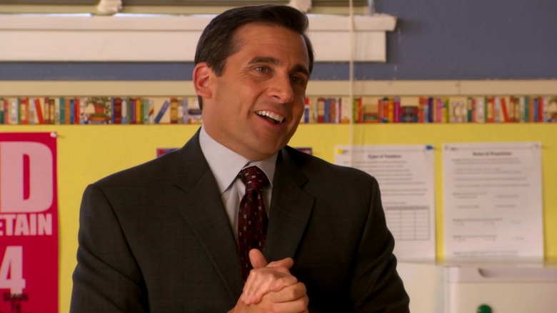 Steve Carell acting as Michael Scott in "The Office" season 6 episode "Scott's Tots"