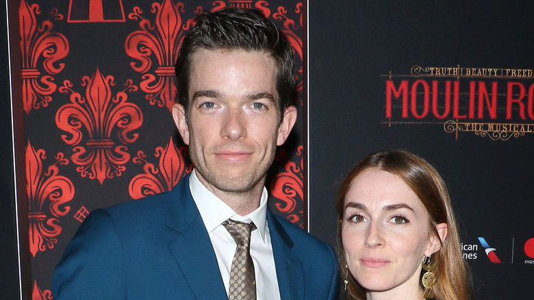 John Mulaney posing with Anna Marie Tendler