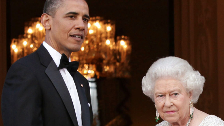 Barack Obama and Queen Elizabeth at event