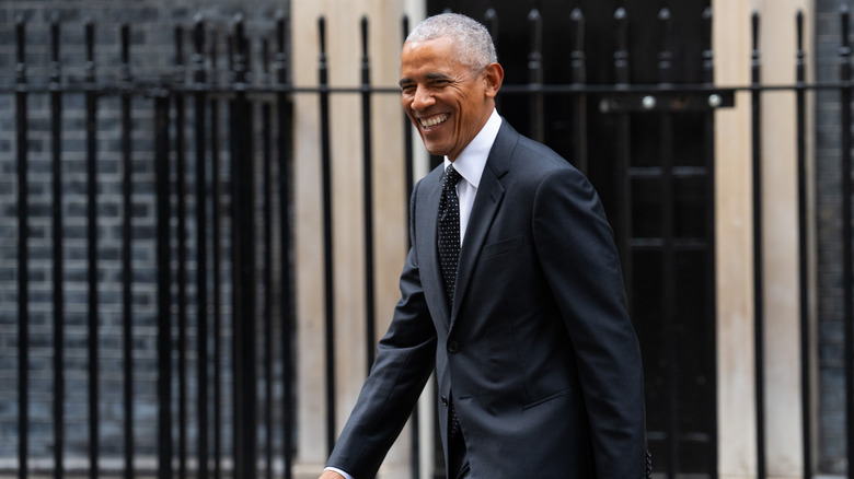 Former President Barack Obama walking