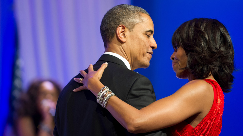 Barack and Michelle Obama dancing together