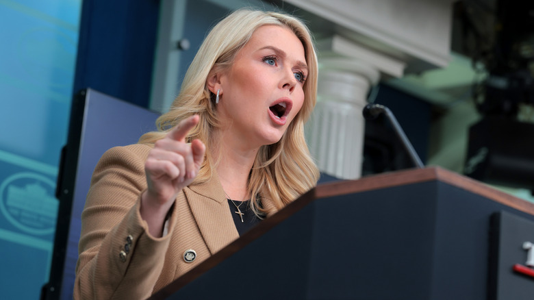 Karoline Leavitt speaking