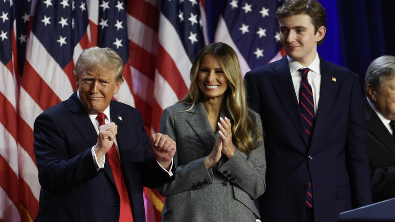 Donald, Melania, Barron Trump election night smiling