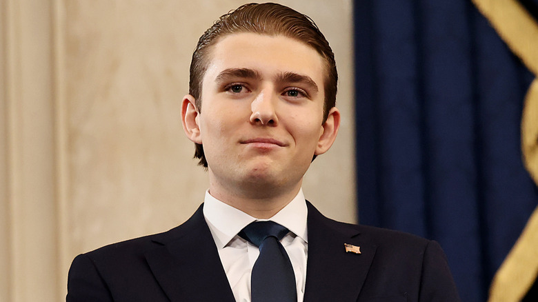 Barron Trump smiling inauguration 2025
