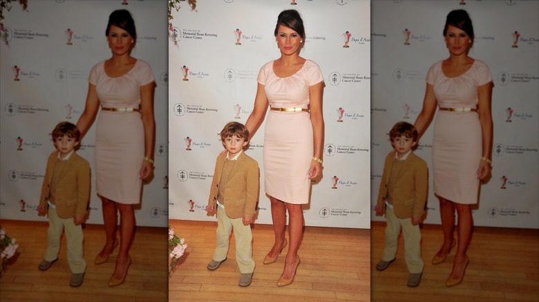 Barron and Melania Trump attend an event in NYC